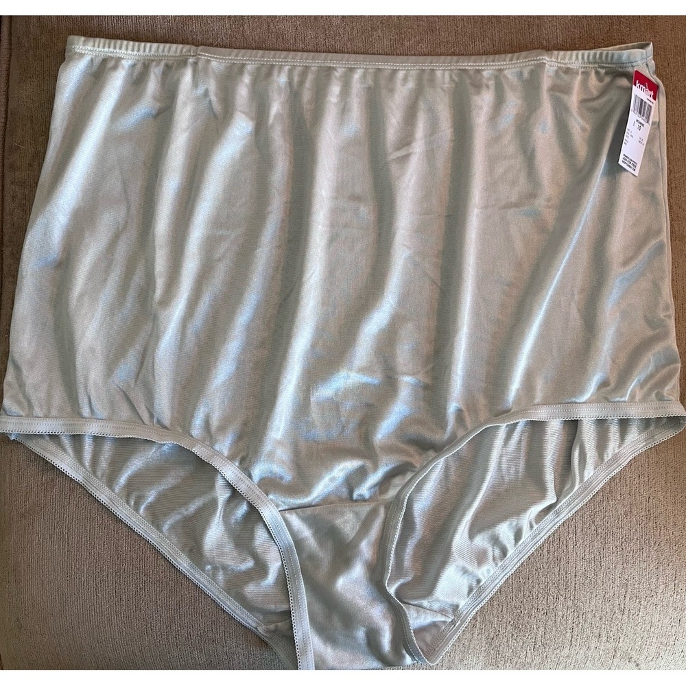 New! Vintage K Mart PINK Nylon Brief Granny Panties Women's Sz 10 Gray 605
